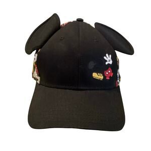 NWOT Disney Mickey Mouse Embroidered Icon Parts Black Ears Baseball Cap